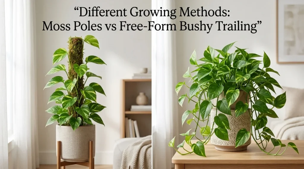 Different Growing Methods: Moss Poles vs Free-Form Bushy Trailing