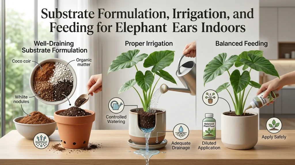 Elephant Ear Plant Indoors Substrate Care