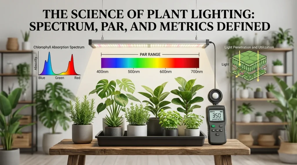 Halights for indoor plants: PAR spectrum guide