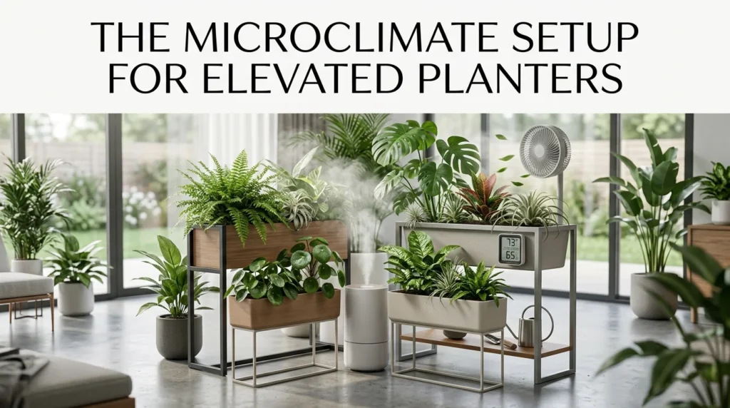 Indoor Planter with Stand Microclimate Setup