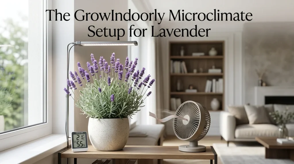 Lavender Plant Indoors Microclimate Setup