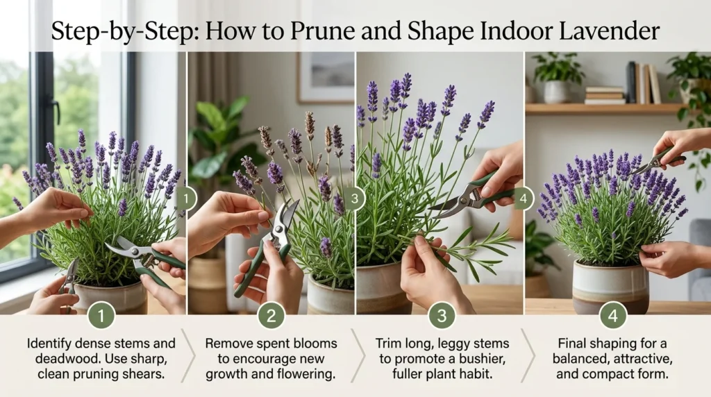 Lavender Plant Indoors Pruning and Shaping