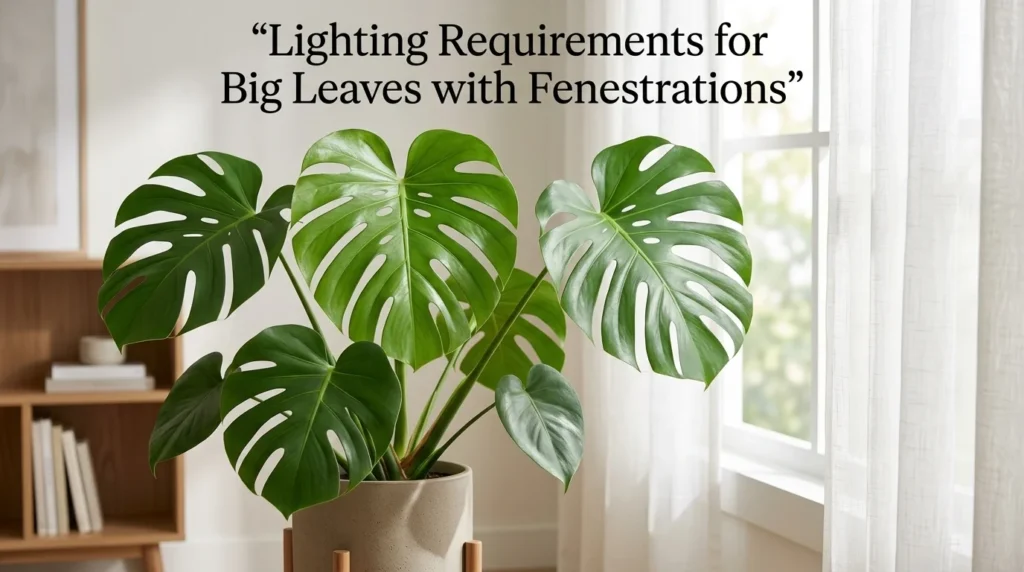 Lighting Requirements for Big Leaves with Fenestrations