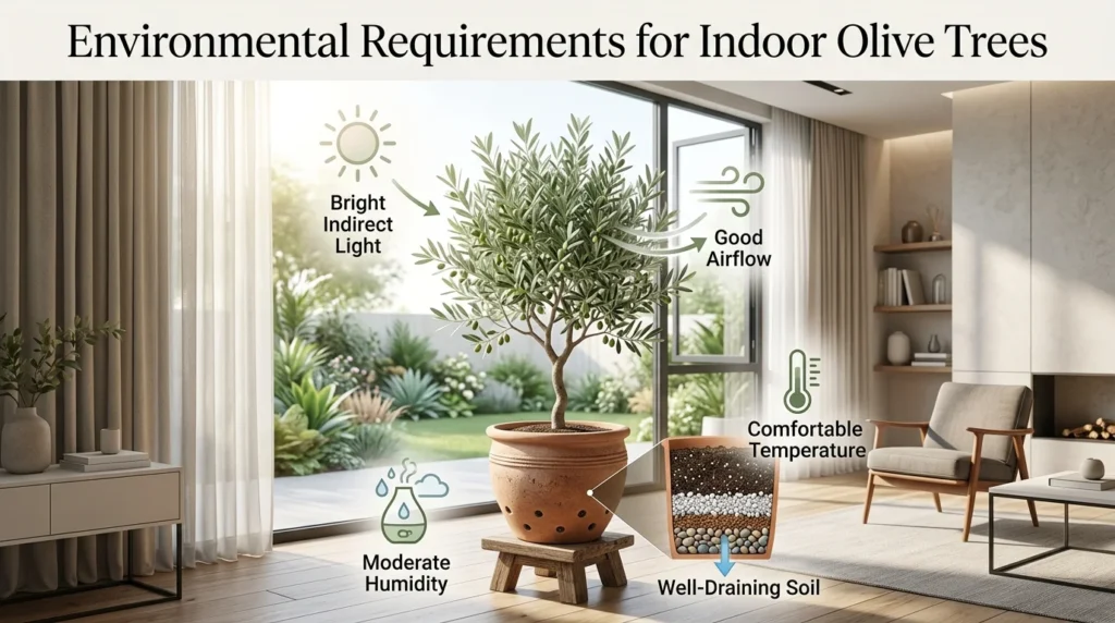 Olive Plant Indoor Environmental Requirements