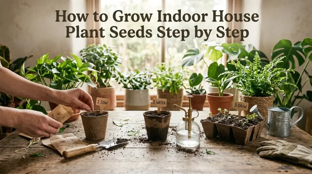 Indoor House Plant Seeds Growing Step by Step