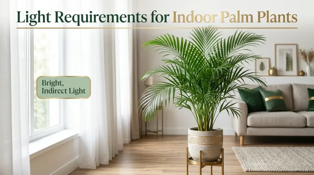 Indoor palm plant care light requirements