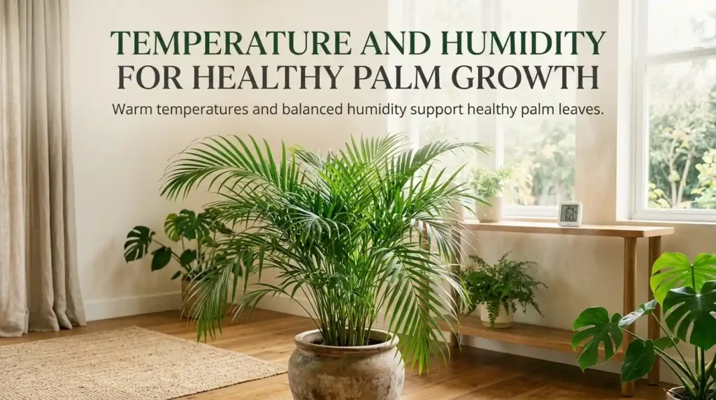Indoor palm plant care temperature and humidity